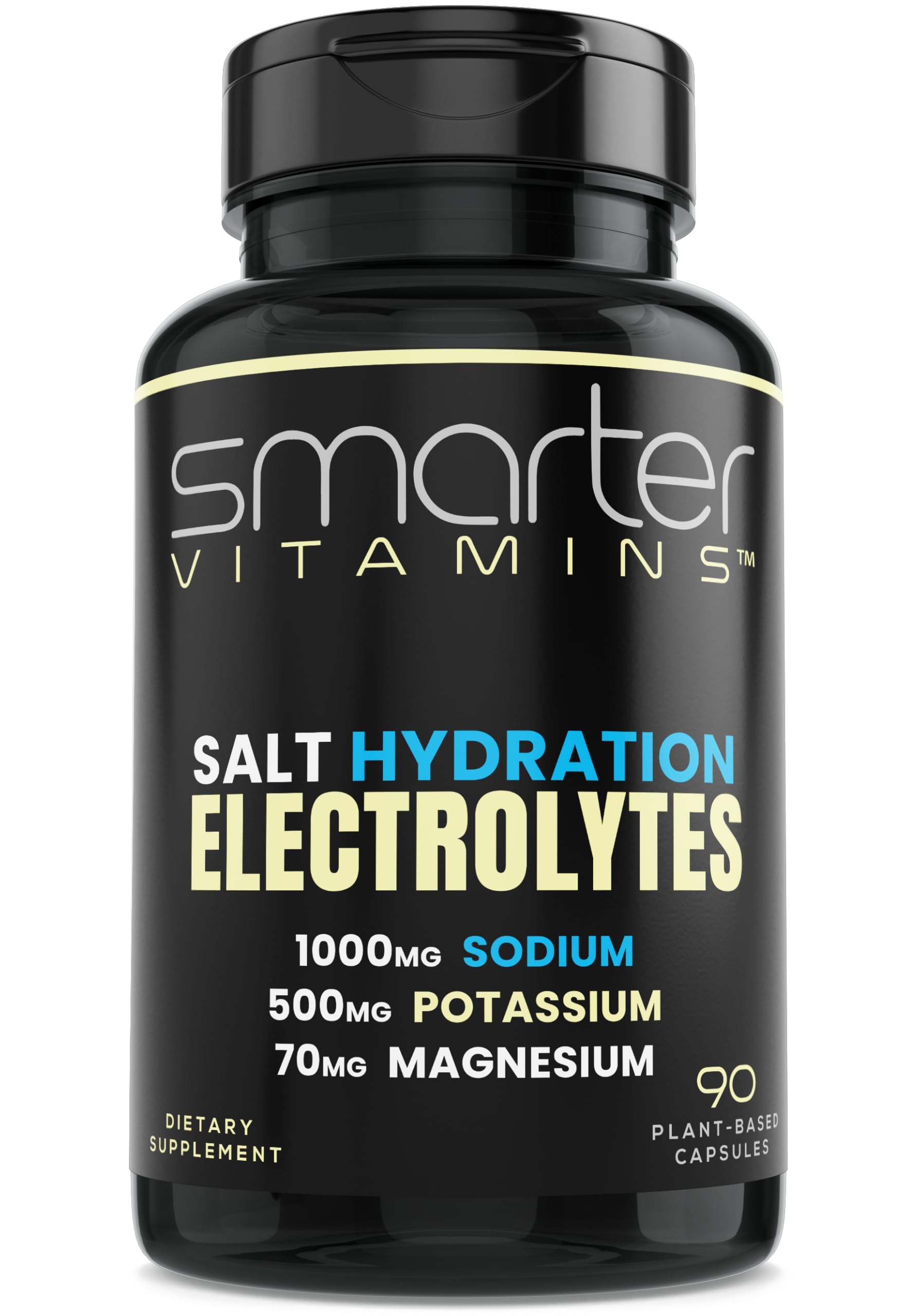 SmarterVitamins frasco frontal que muestra fórmula alta en sodio y potasio