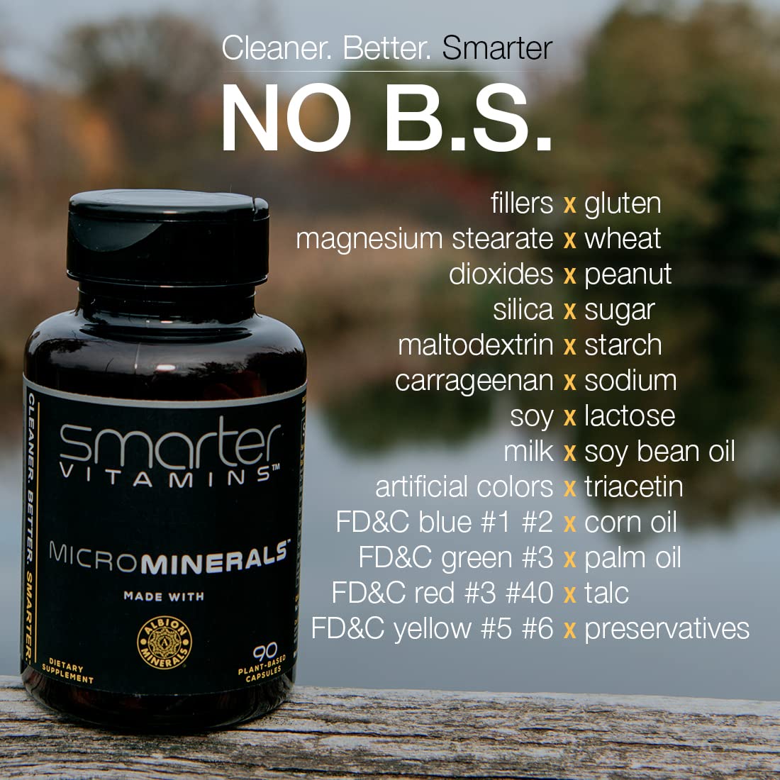 SmarterVitamins lista de minerales en la etiqueta enfatizando la mezcla de seis