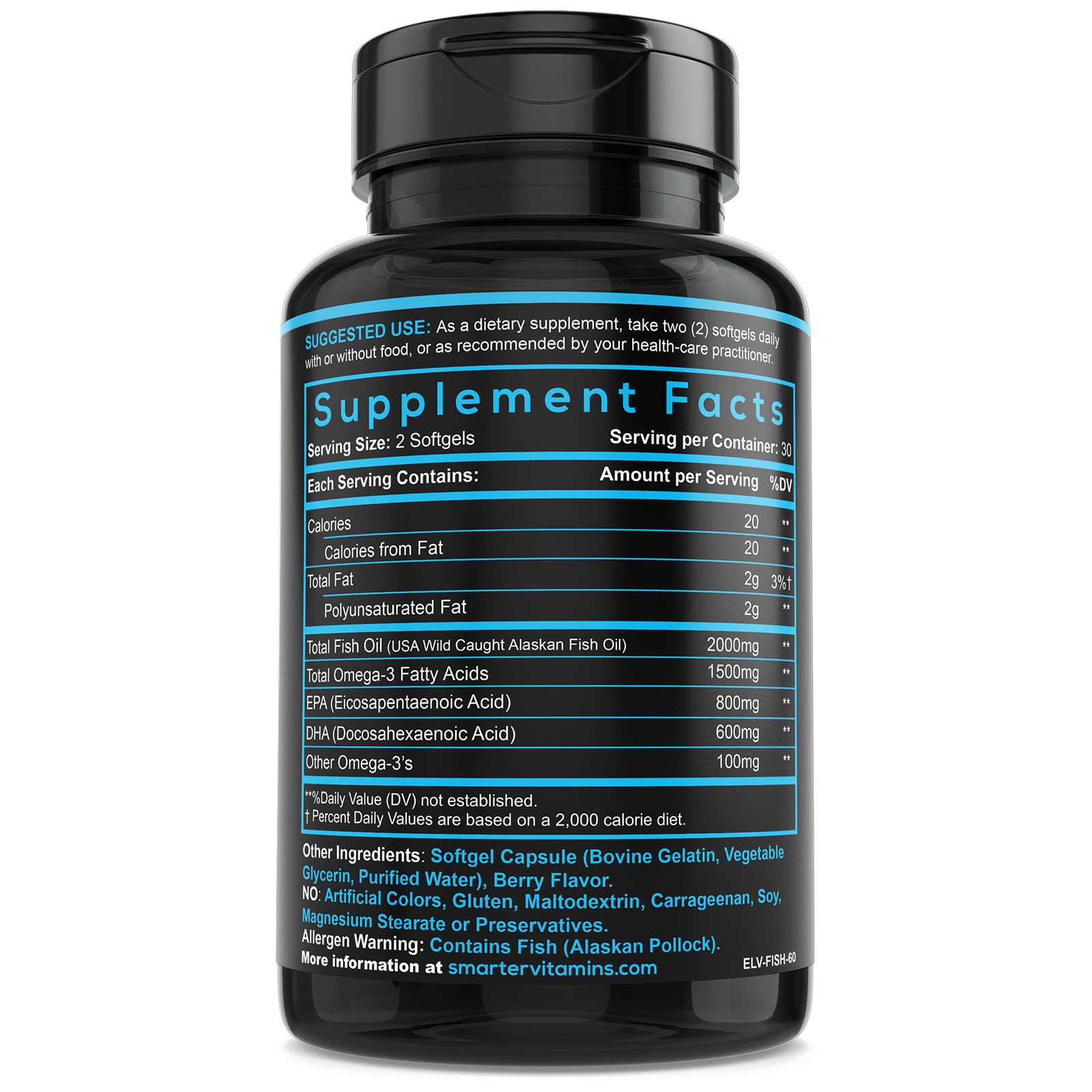 SmarterVitamins AlaskOmega® foco en origen salvaje de Alaska y pureza