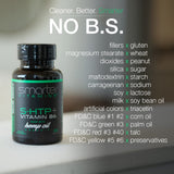 SmarterVitamins softgel en mano para comparar tamaño y facilidad de uso