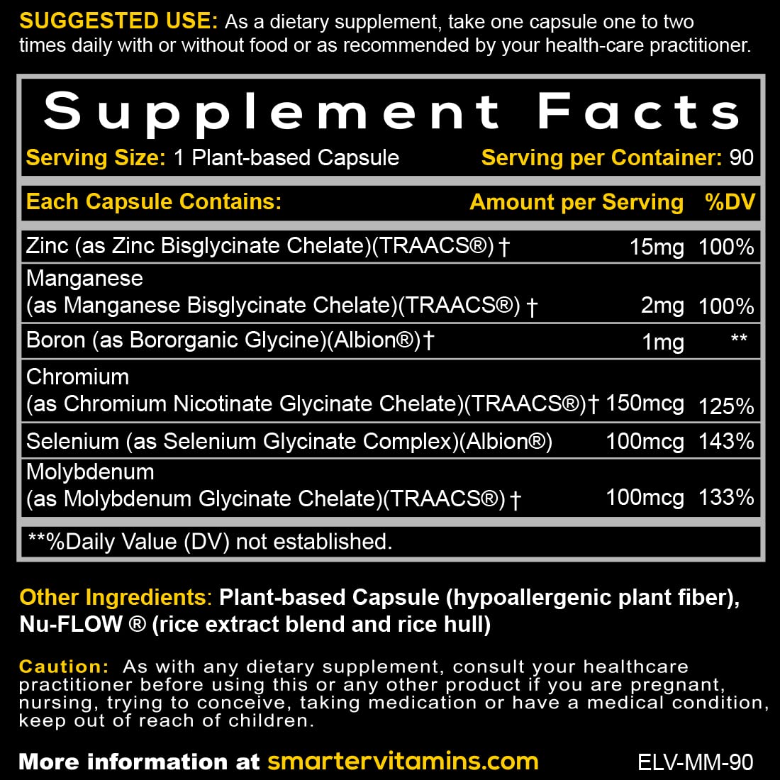 SmarterVitamins detalle de cápsula abierta mostrando polvo fino y formulación pura
