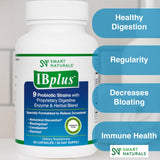 smartnaturals IBplus cápsulas en mano para ver tamaño y facilidad de uso