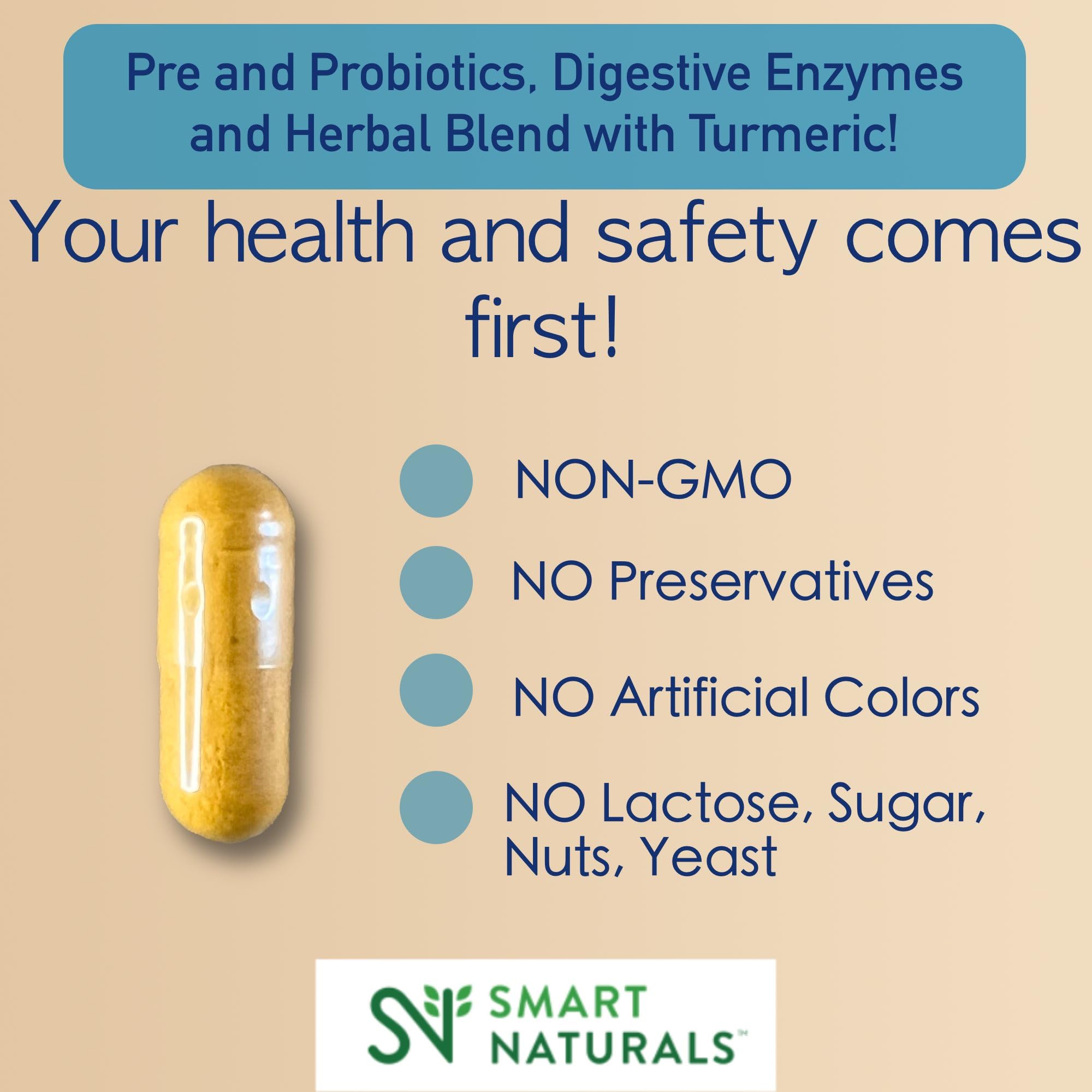 smartnaturals IBplus ingredientes en polvo destacando mezcla probiótica y enzimas