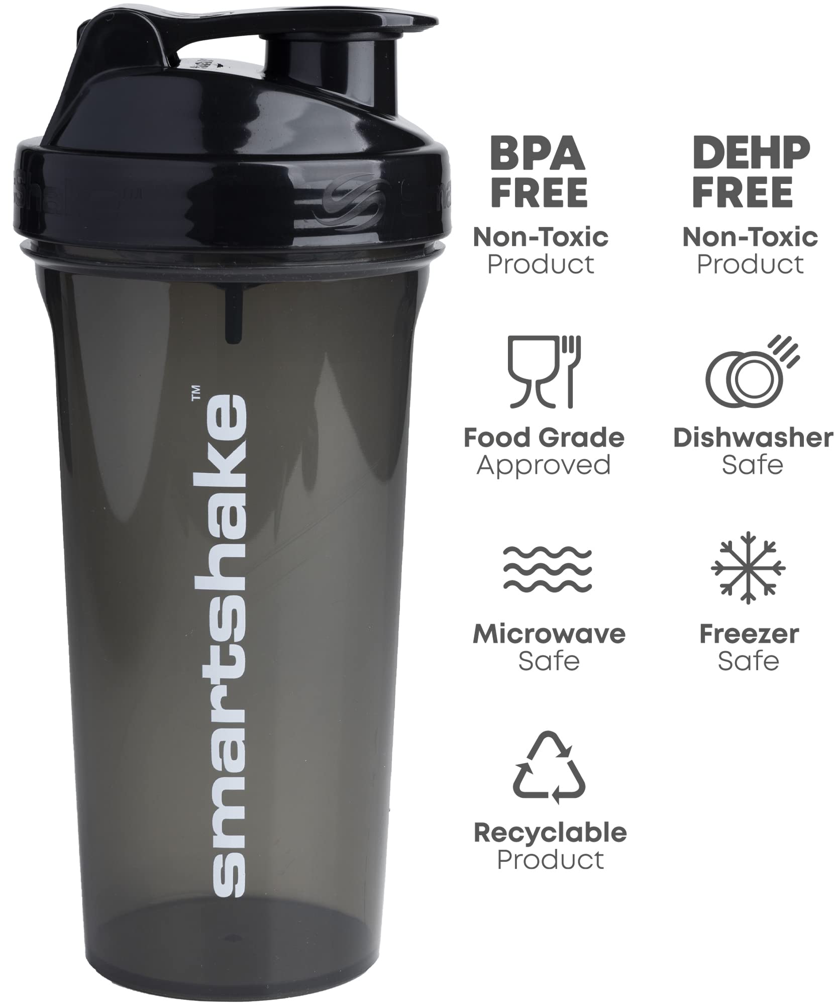Smartshake textura del plástico libre de BPA indicando durabilidad y ligereza