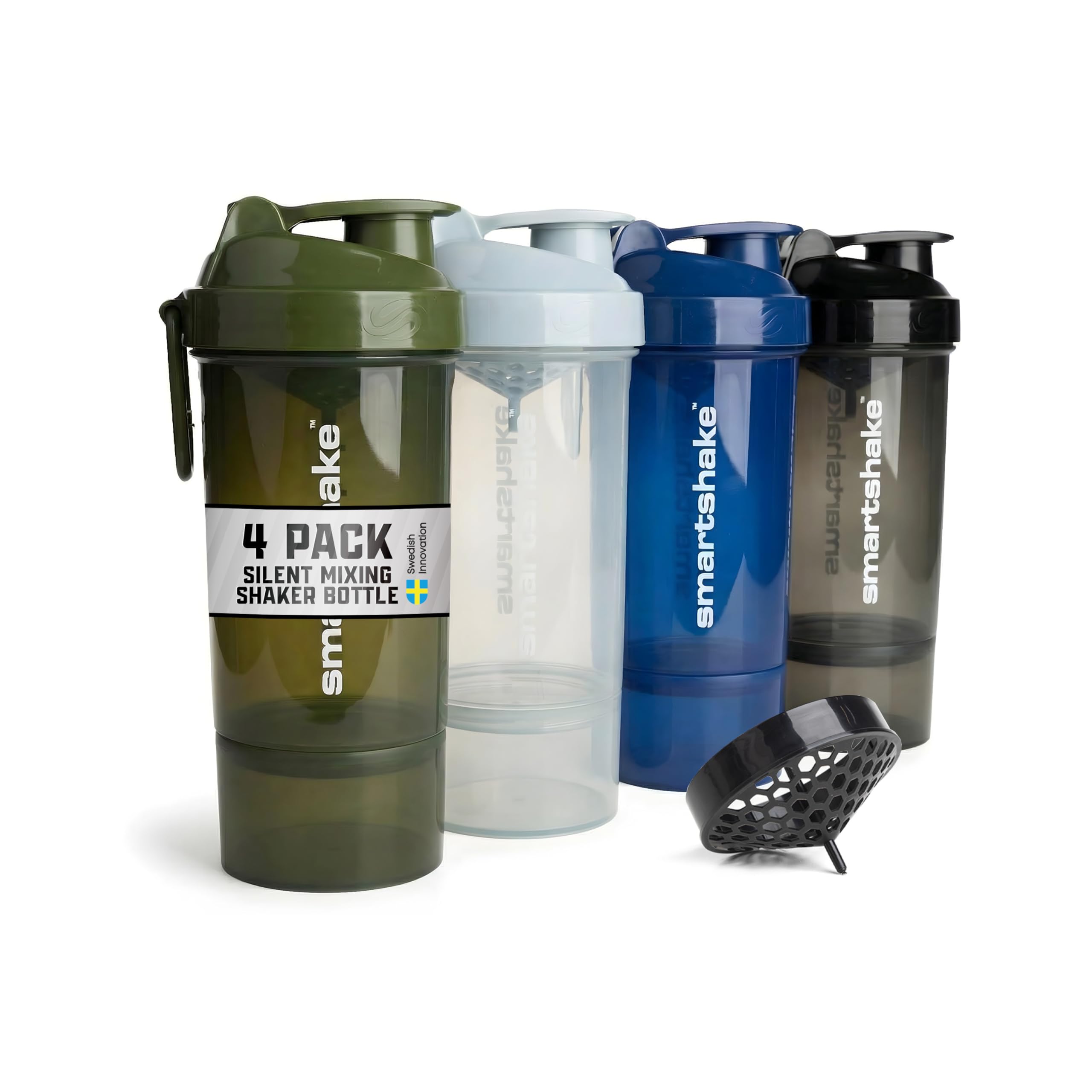 Smartshake vista frontal del pack 4 mostrando diseño y capacidad 800 ml, práctico para gym