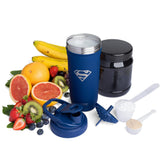 Smartshake marcas grabadas en oz y ml para dosificar suplementos con precisión