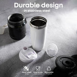 Smartshake tapa roscada y asa blanda mostrando cierre hermético y transporte fácil