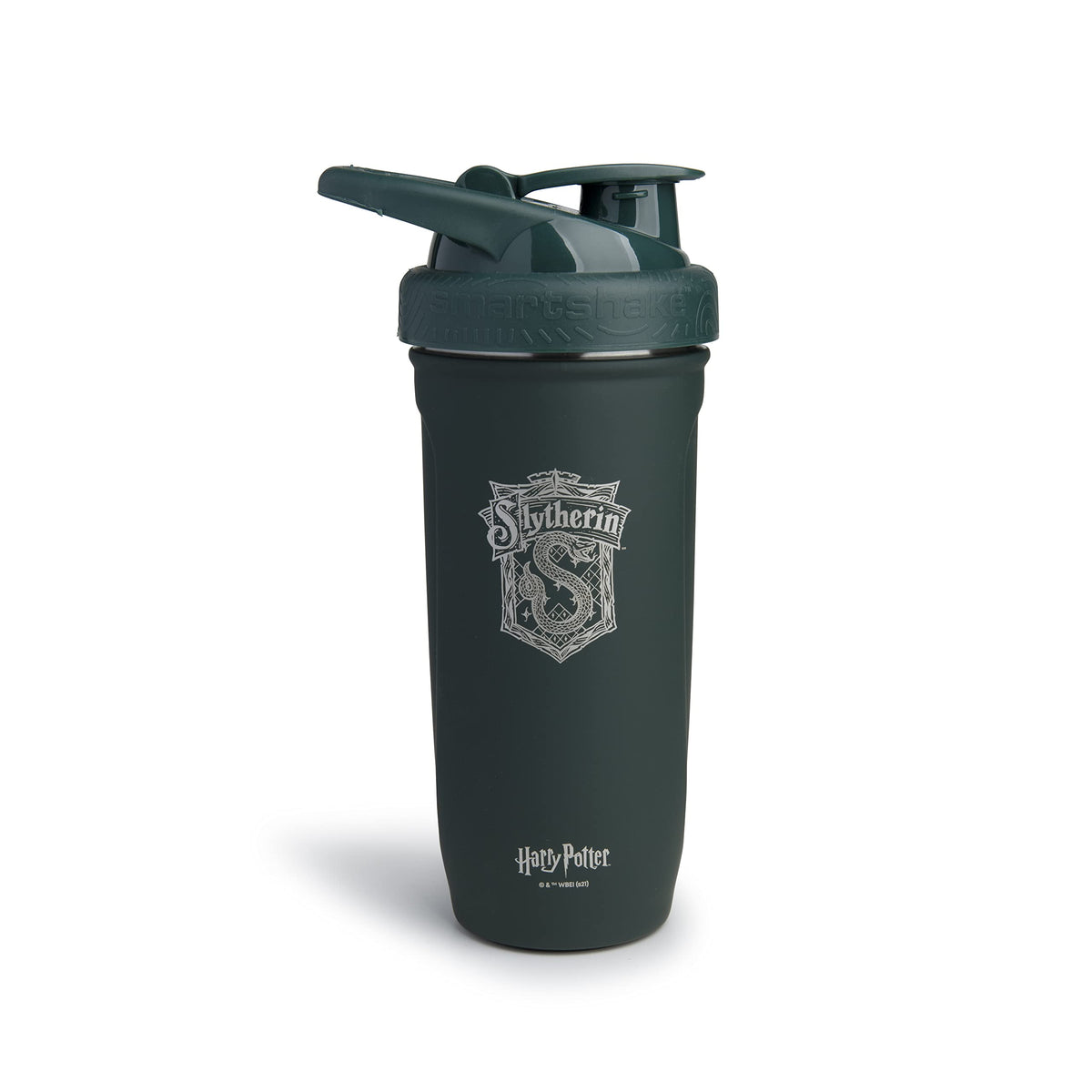 Smartshake frontal con diseño Slytherin mostrando capacidad y acabado resistente