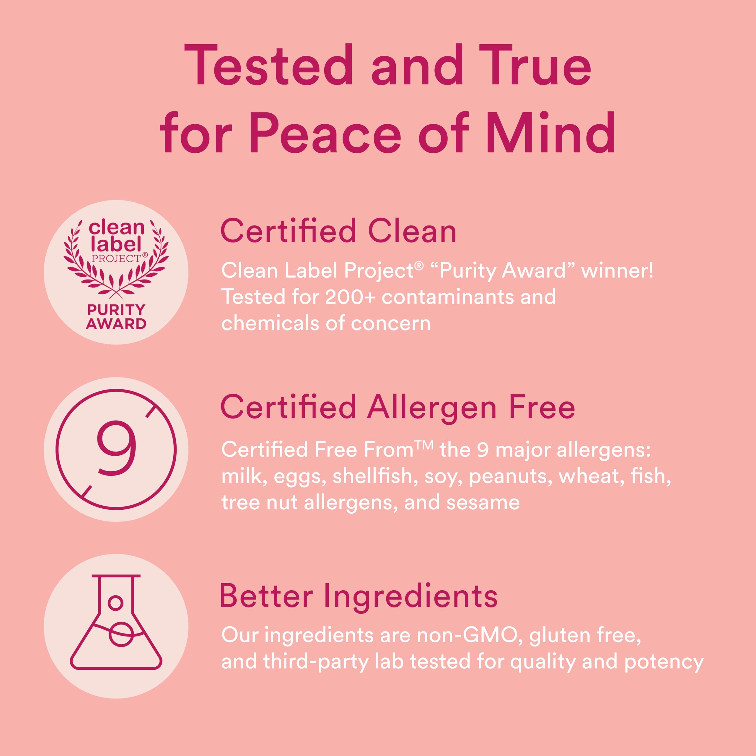 Sello Clean Label Project en envase SmartyPants que comunica pureza