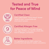 Sello Clean Label Project en envase SmartyPants que comunica pureza