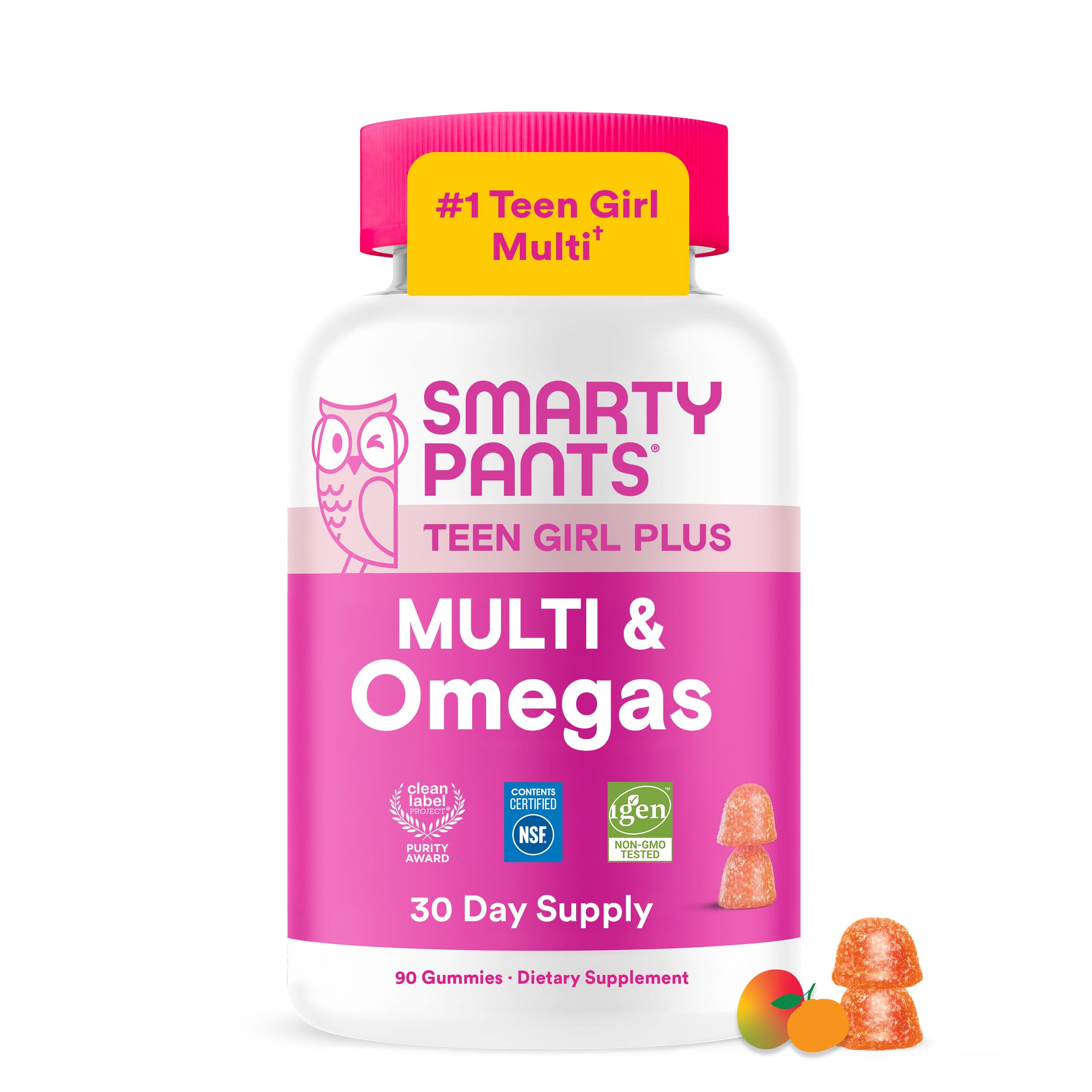 SmartyPants envase frontal mostrando el diseño y cantidad de 60 gomitas, confianza rápida