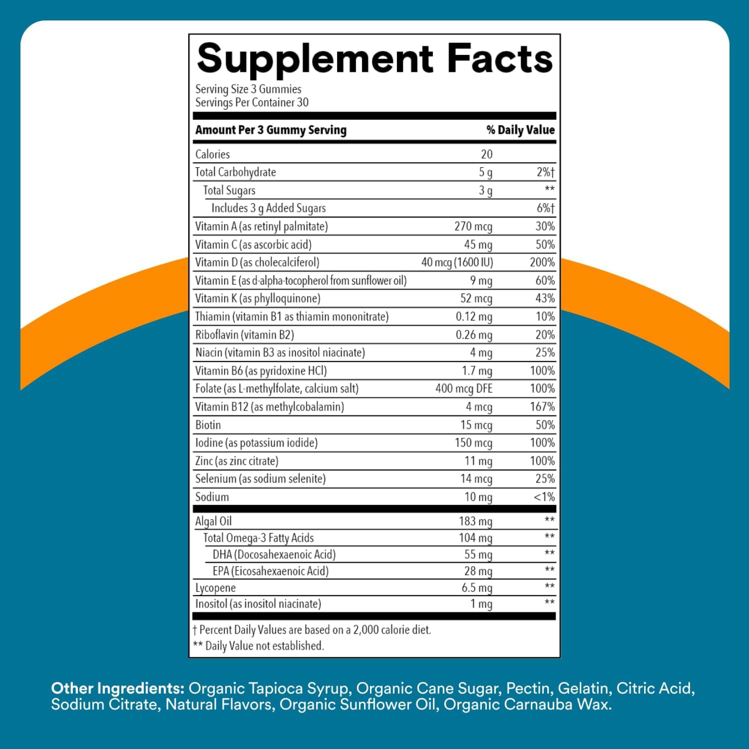 SmartyPants etiqueta con tabla nutricional para transparencia de nutrientes