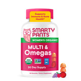 SmartyPants frasco frontal con etiqueta orgánico y conteo 120 gomitas