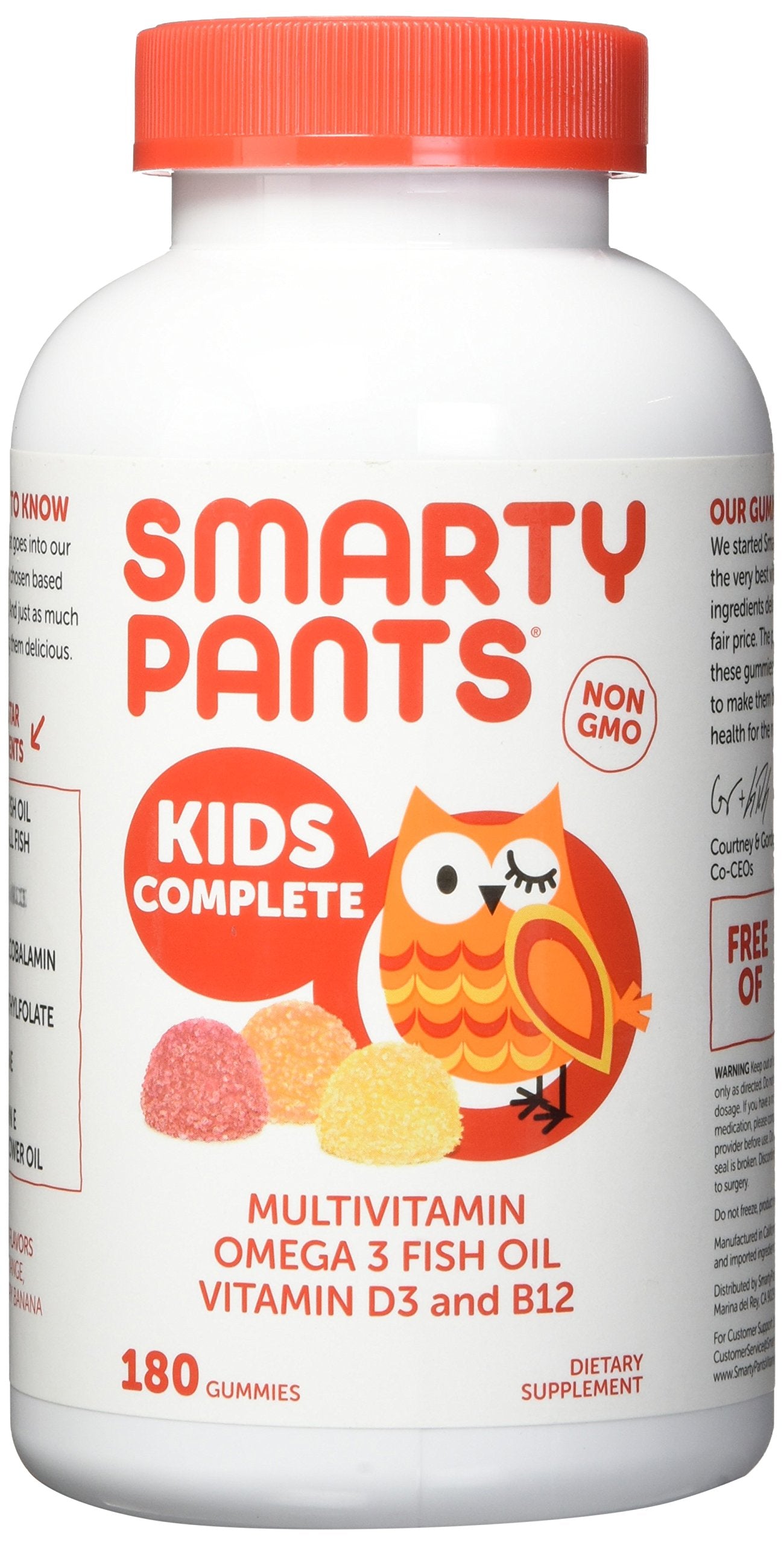 SmartyPants frasco frente con 180 gomitas y etiquetado claro para compra segura