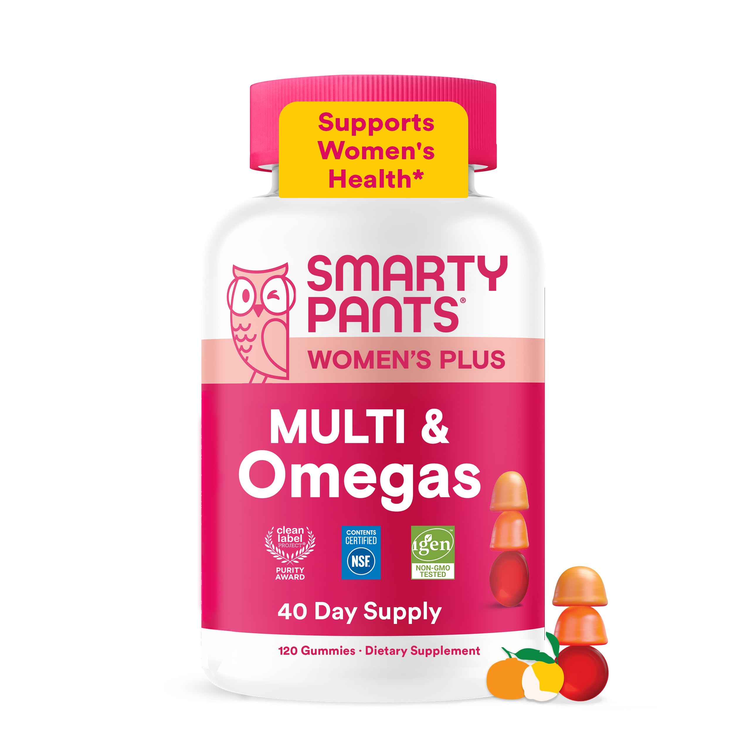 SmartyPants frente del envase mostrando el producto y duración de 40 días