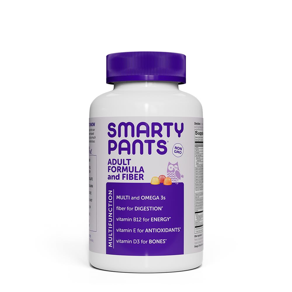 SmartyPants envase frontal mostrando 180 gomitas y beneficios claros
