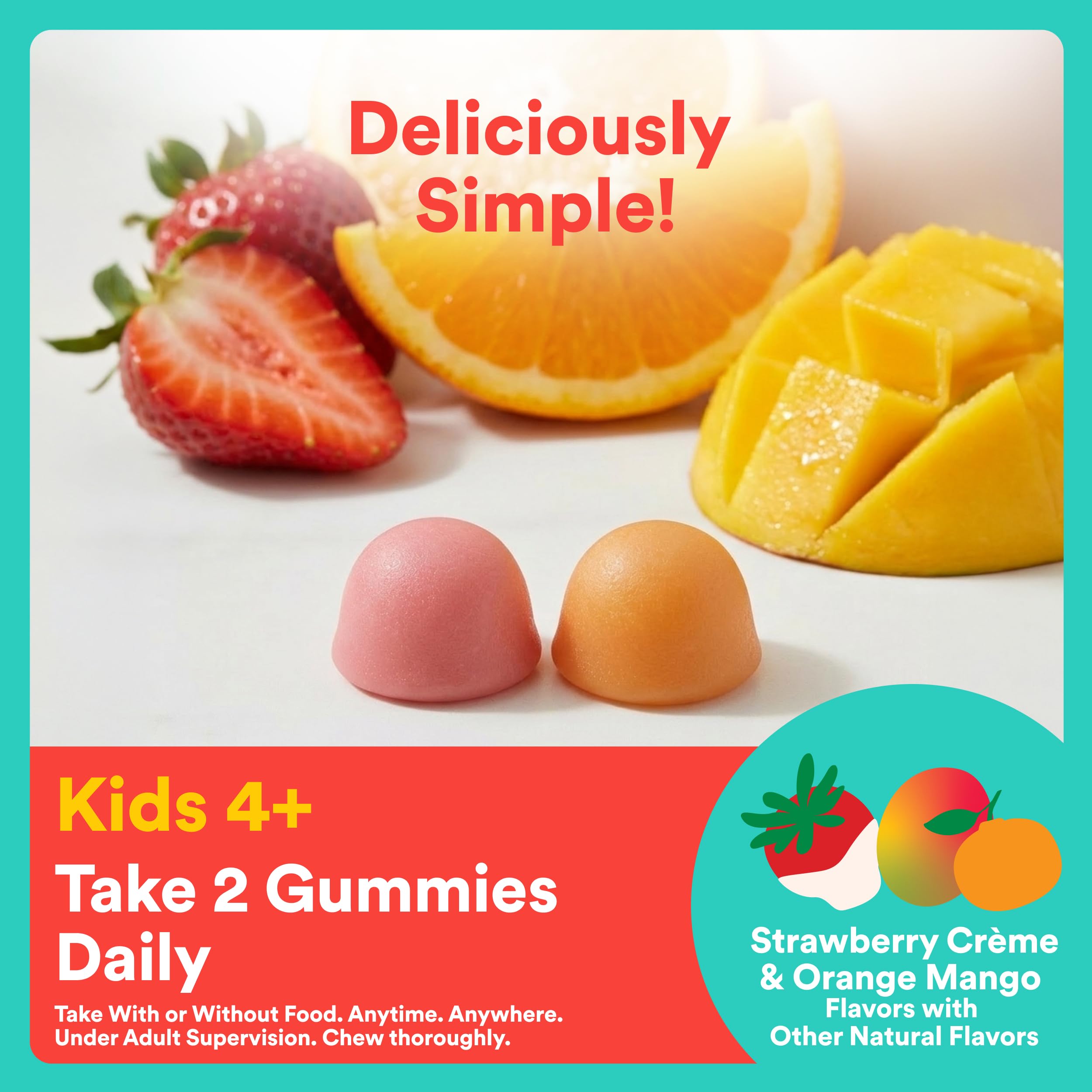 SmartyPants gomitas sabor naranja crema con tonos naturales