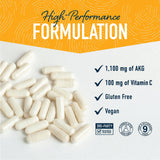 SMNutrition AKG etiqueta con ingredientes y concentración de 1100 mg