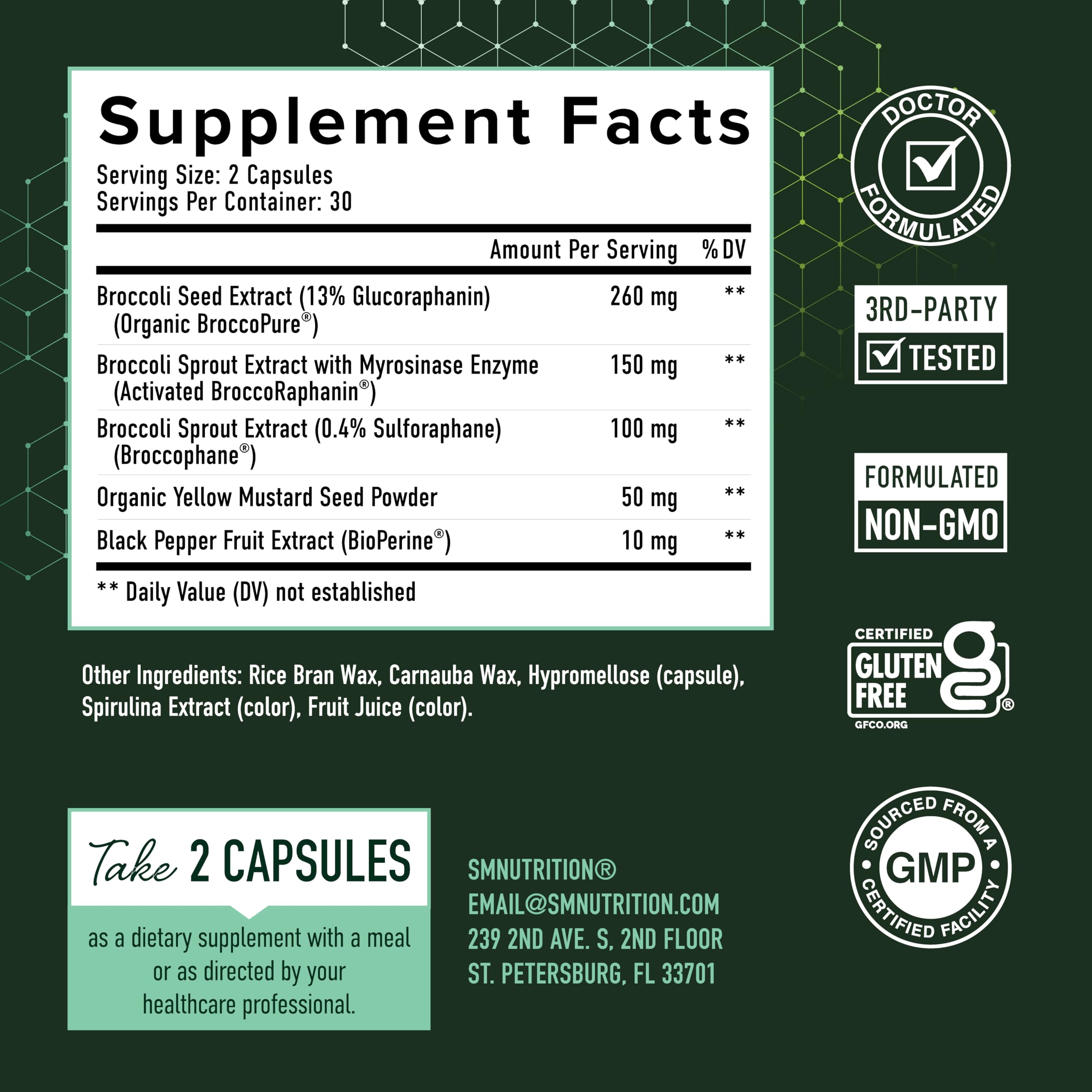 SMNutrition etiqueta con ingredientes y certificaciones visibles