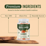 Frasco abierto con gominolas SMNutrition Black Cohosh, fácil dosificación diaria