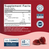 SMNutrition ingredientes orgánicos de fresa alrededor de gomitas, subraya origen natural