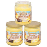 Smoke Odor Exterminator vela piña y coco en frasco frente mostrando etiqueta y beneficio neutralizador
