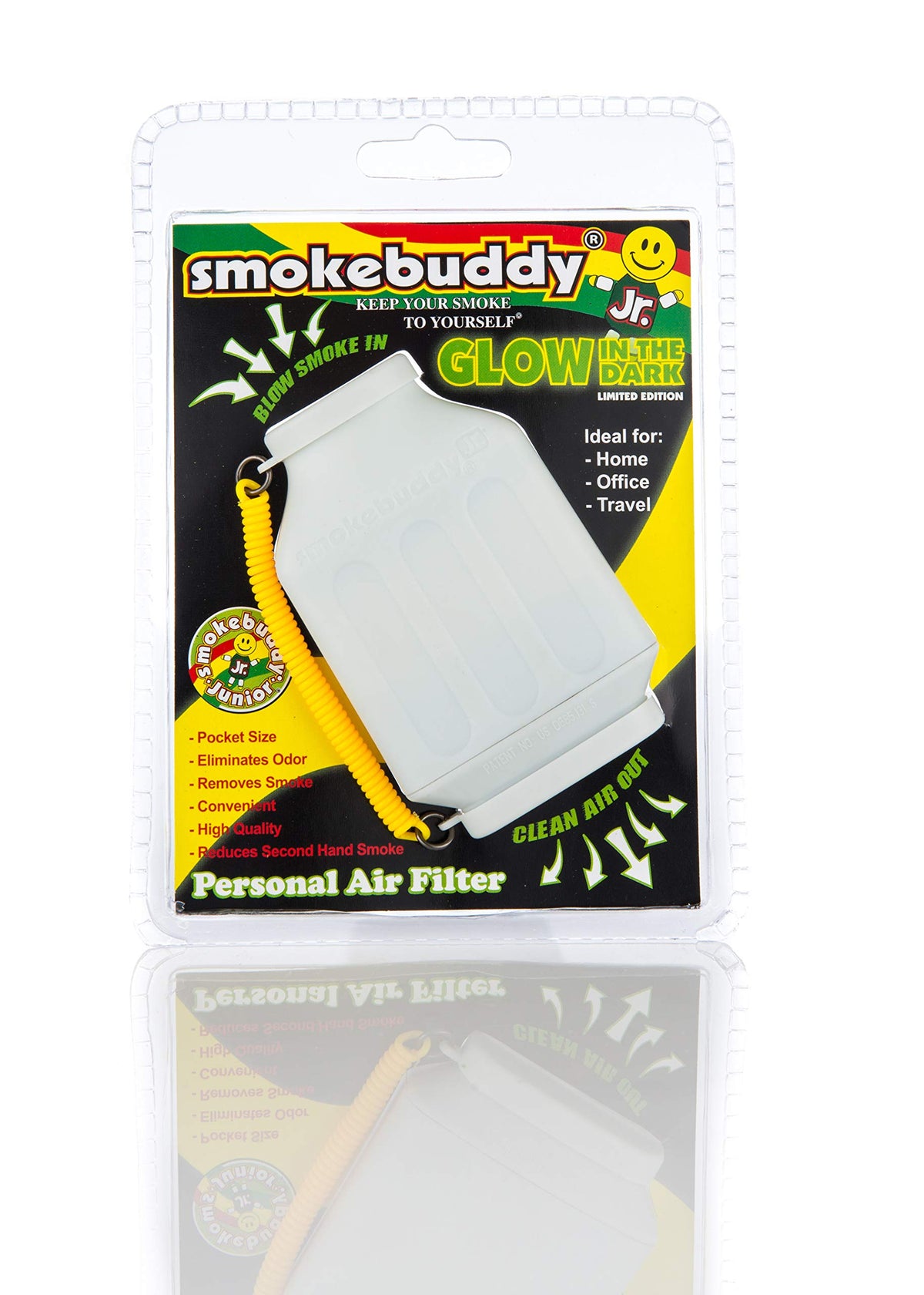 smokebuddy Junior blanco frontal mostrando diseño portátil y discreción