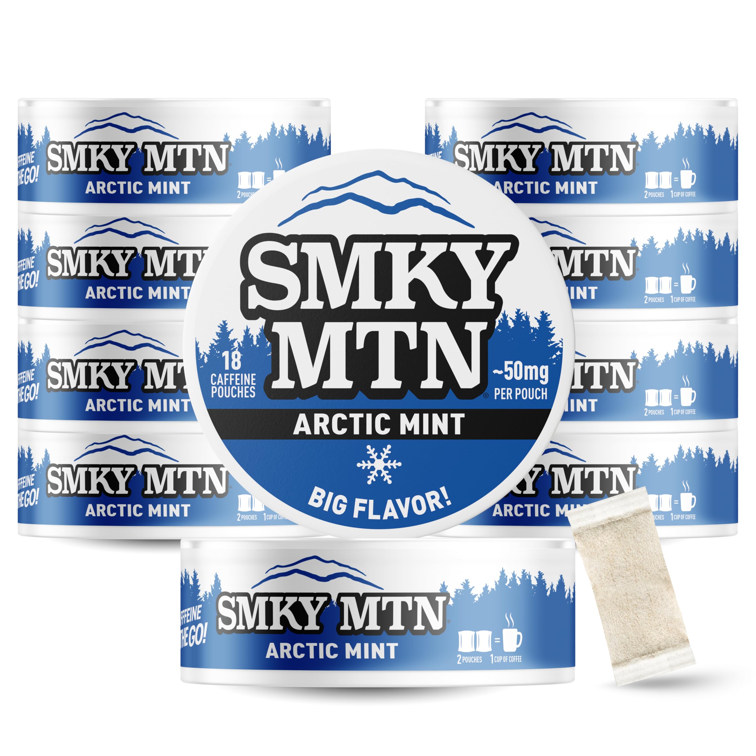 SMOKEY MOUNTAIN frontal de la lata Arctic Mint mostrando diseño y conveniencia