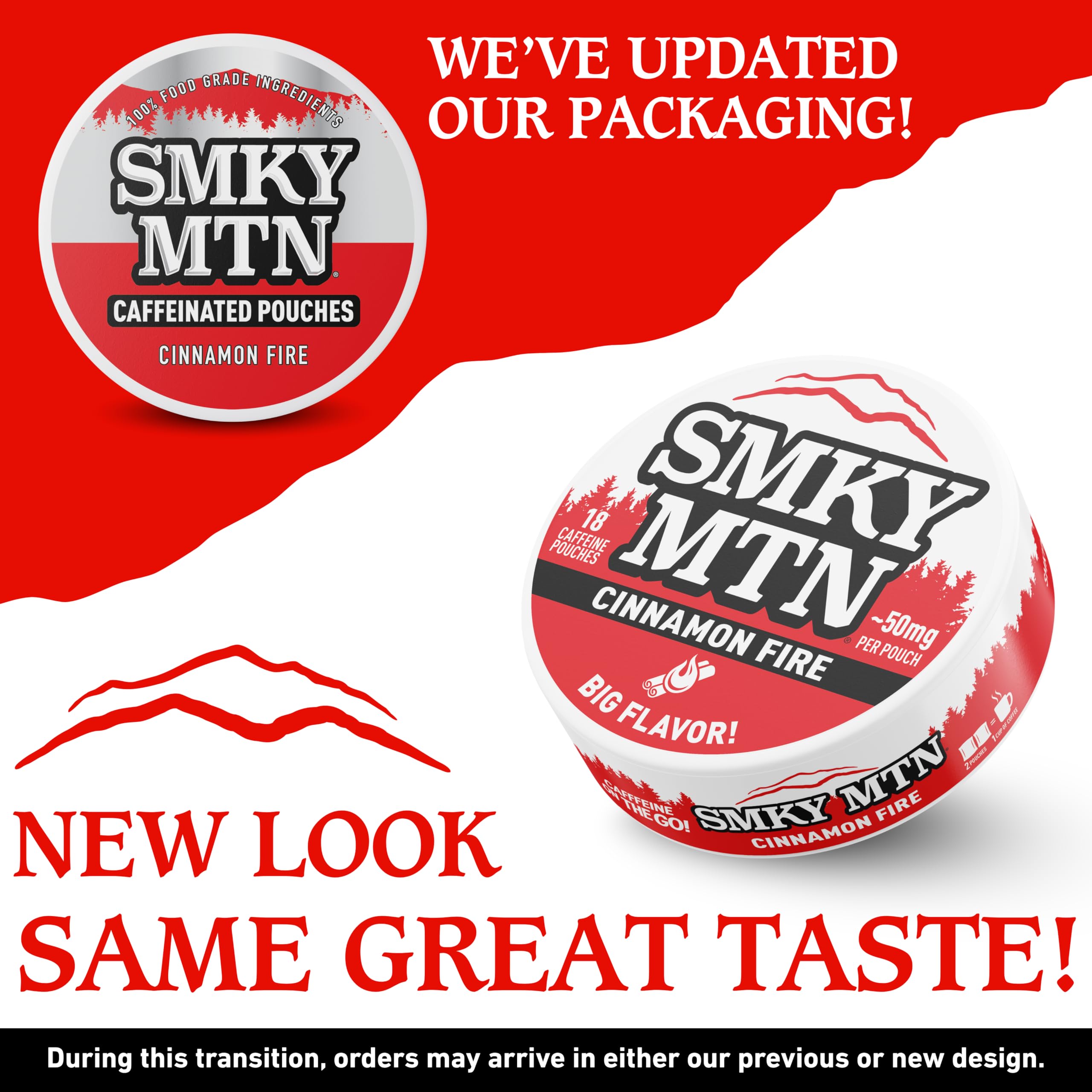 SMOKEY MOUNTAIN lata abierta mostrando 15 pouches y conveniencia