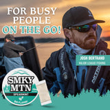 SMOKEY MOUNTAIN pouches junto a objetos para comparar tamaño fácil transporte
