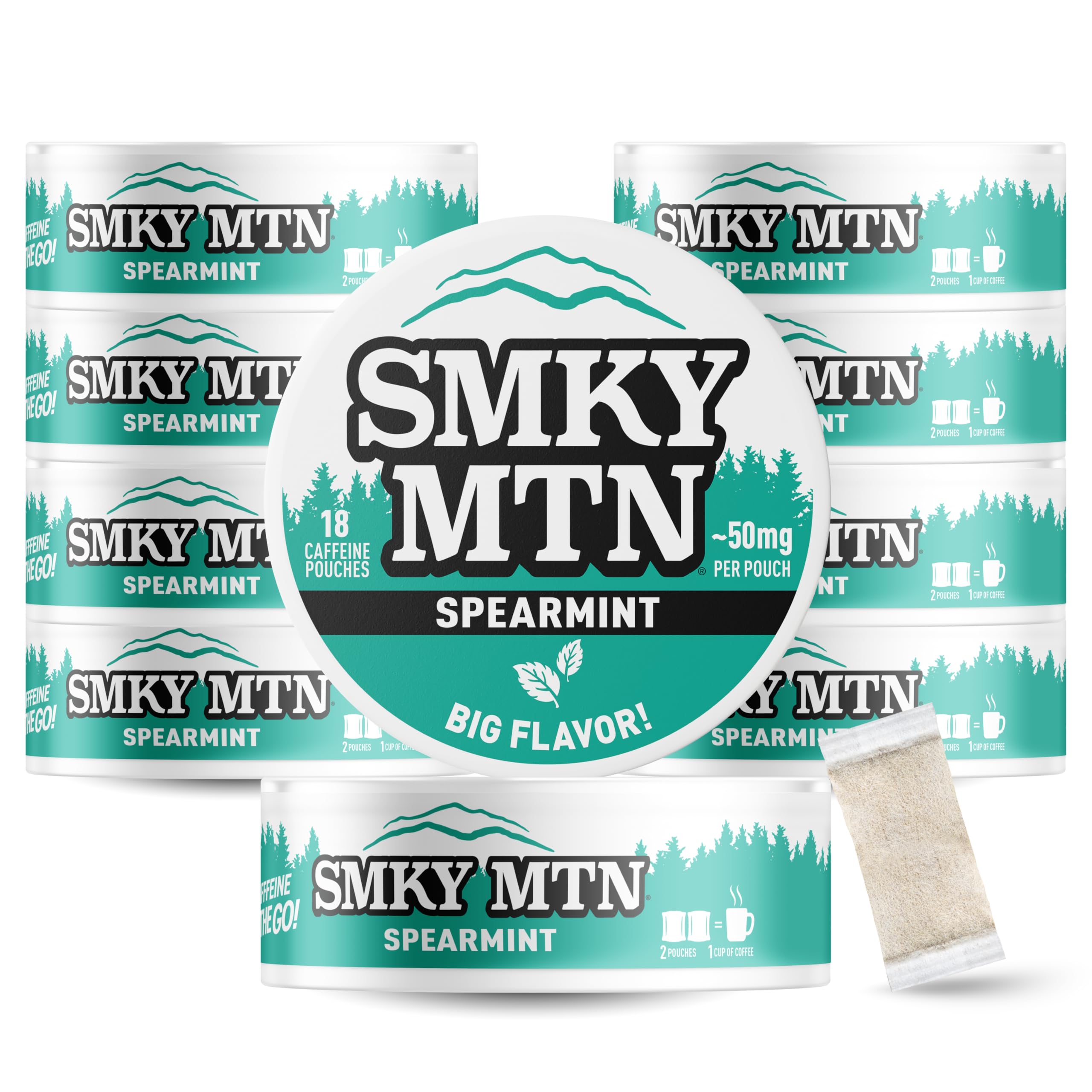 SMOKEY MOUNTAIN lata frontal spearmint muestra diseño y conveniencia