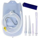 Smokitcen bolsa de enema frontal mostrando capacidad y válvula, fácil manejo