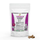 SMSHEALTHPRODUCTS frasco frontal de Pure Forskolin 1000 mg mostrando etiqueta clara y beneficio energético