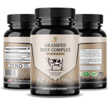 SMSHEALTHPRODUCTS.com frasco en cocina con pasto de fondo indicando origen grass fed