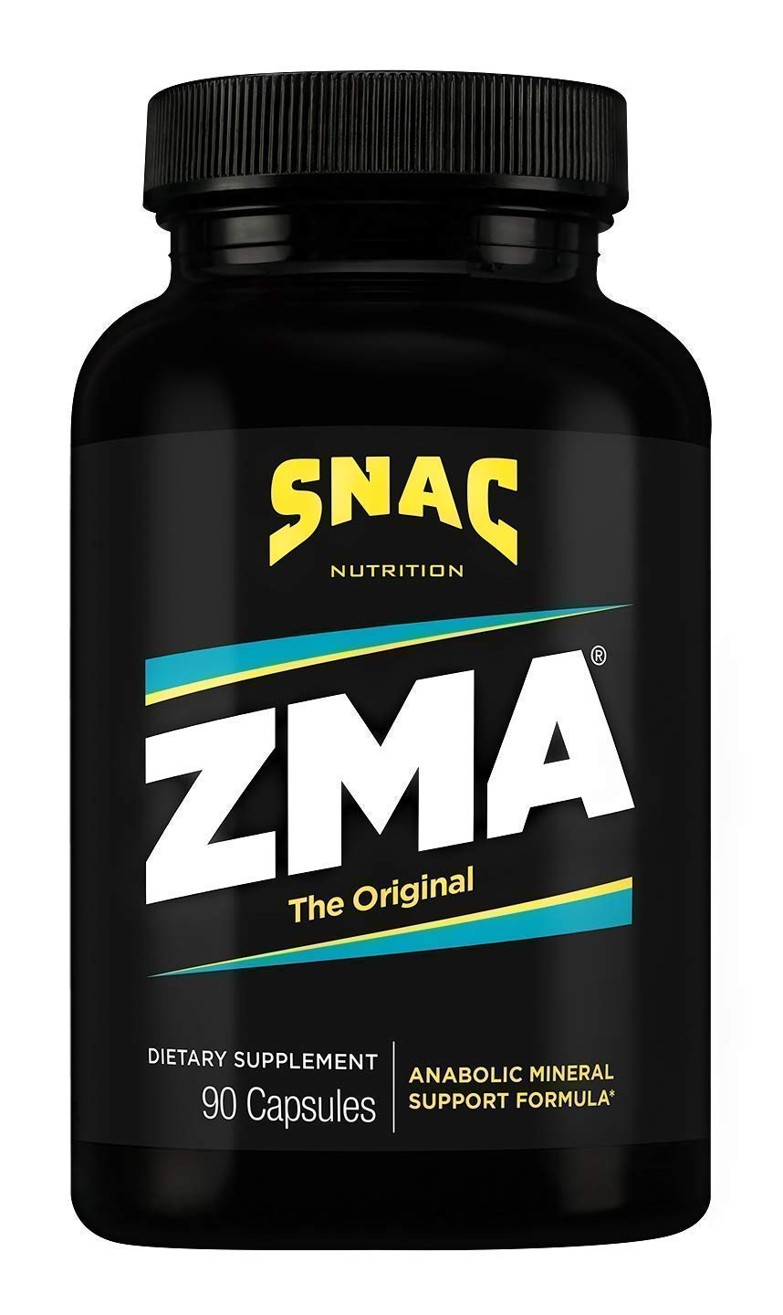 SNAC ZMA frente del envase mostrando 90 cápsulas y beneficios