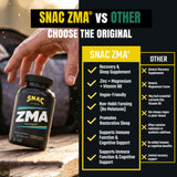 SNAC ZMA cápsula en mano para comparar tamaño y fácil ingestión