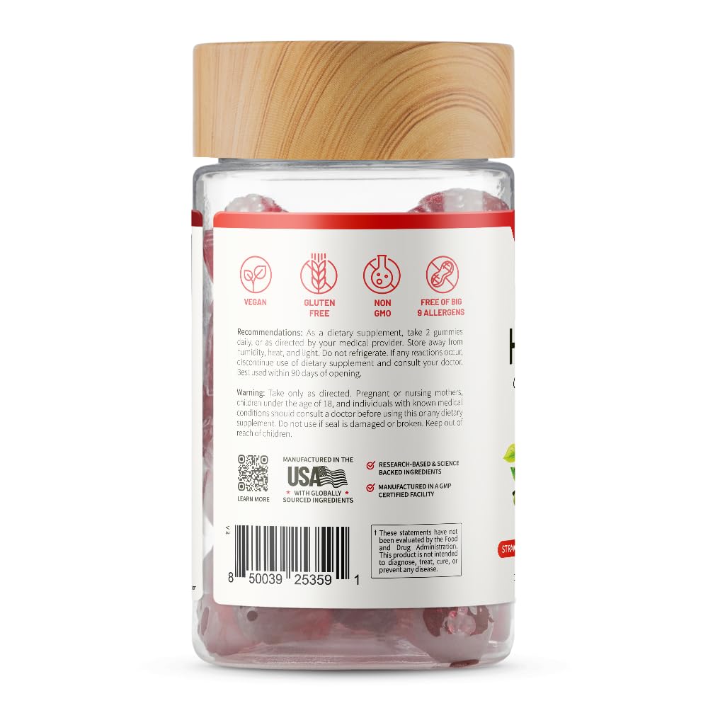 Snap Supplements caja abierta mostrando 60 gomitas cantidad por envase