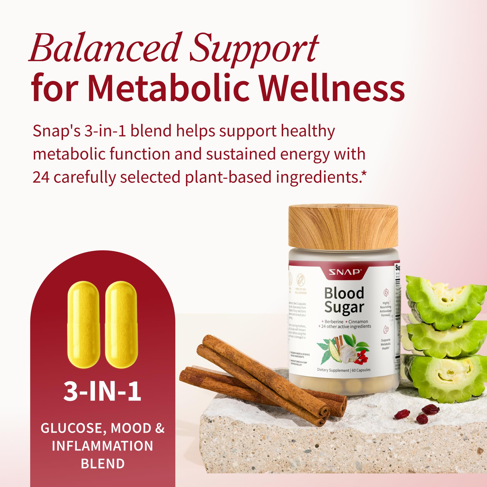 Snap Supplements cápsulas veganas mostrando textura y fácil ingestión