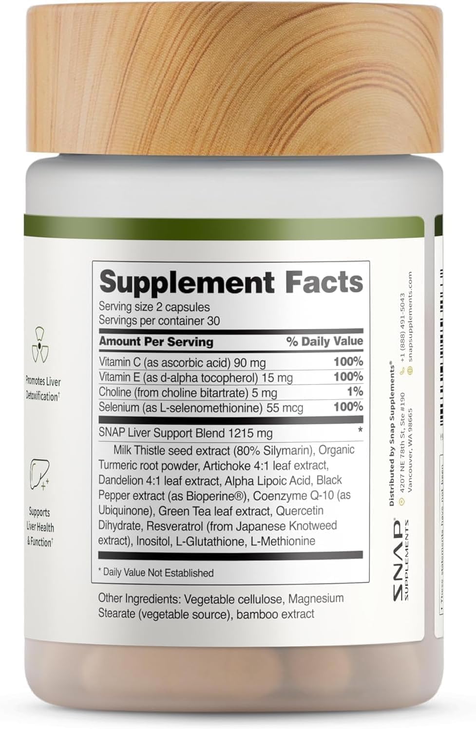 Snap Supplements composición natural de ingredientes botánicos destacados