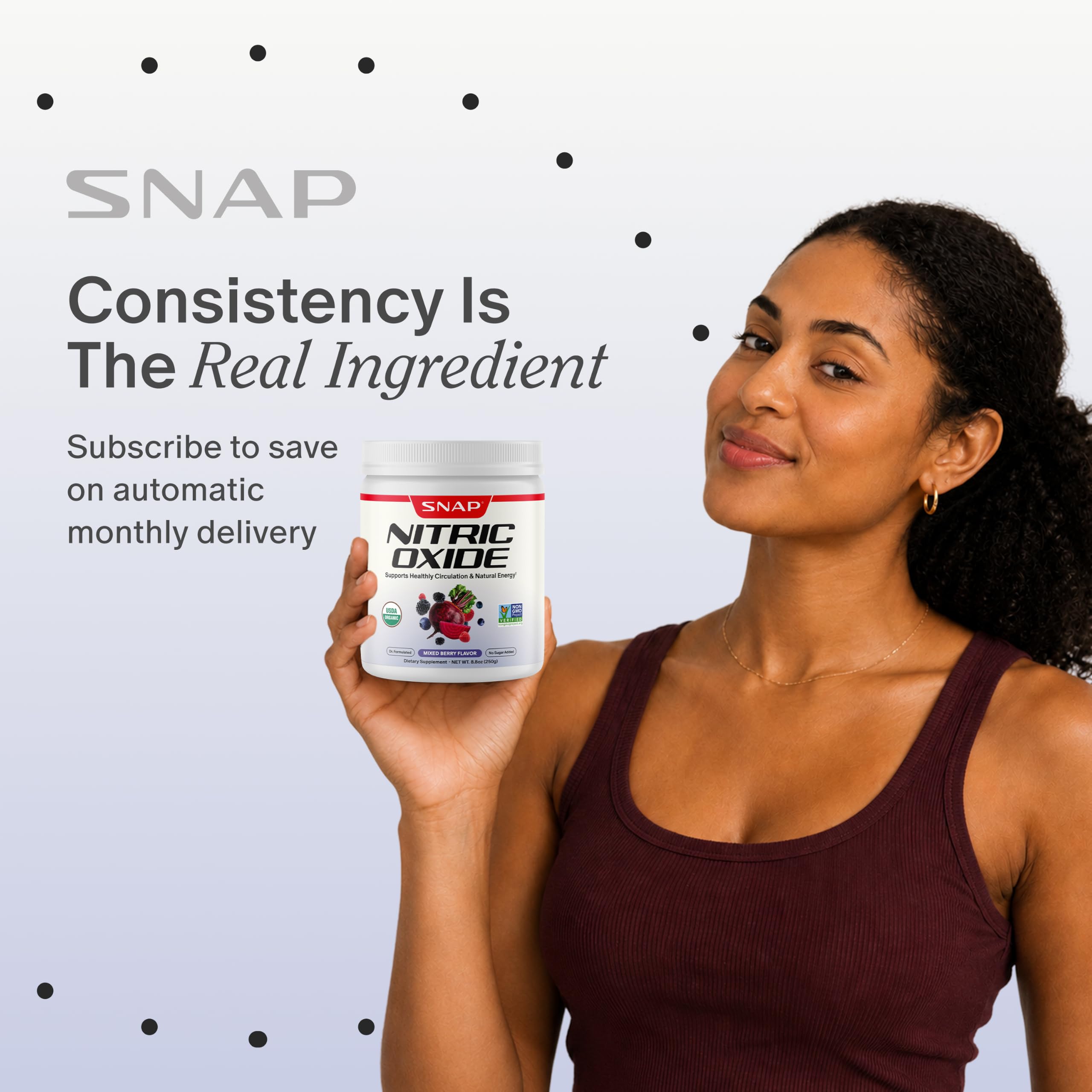 Snap Supplements uso en entrenamiento para energía sin cafeína