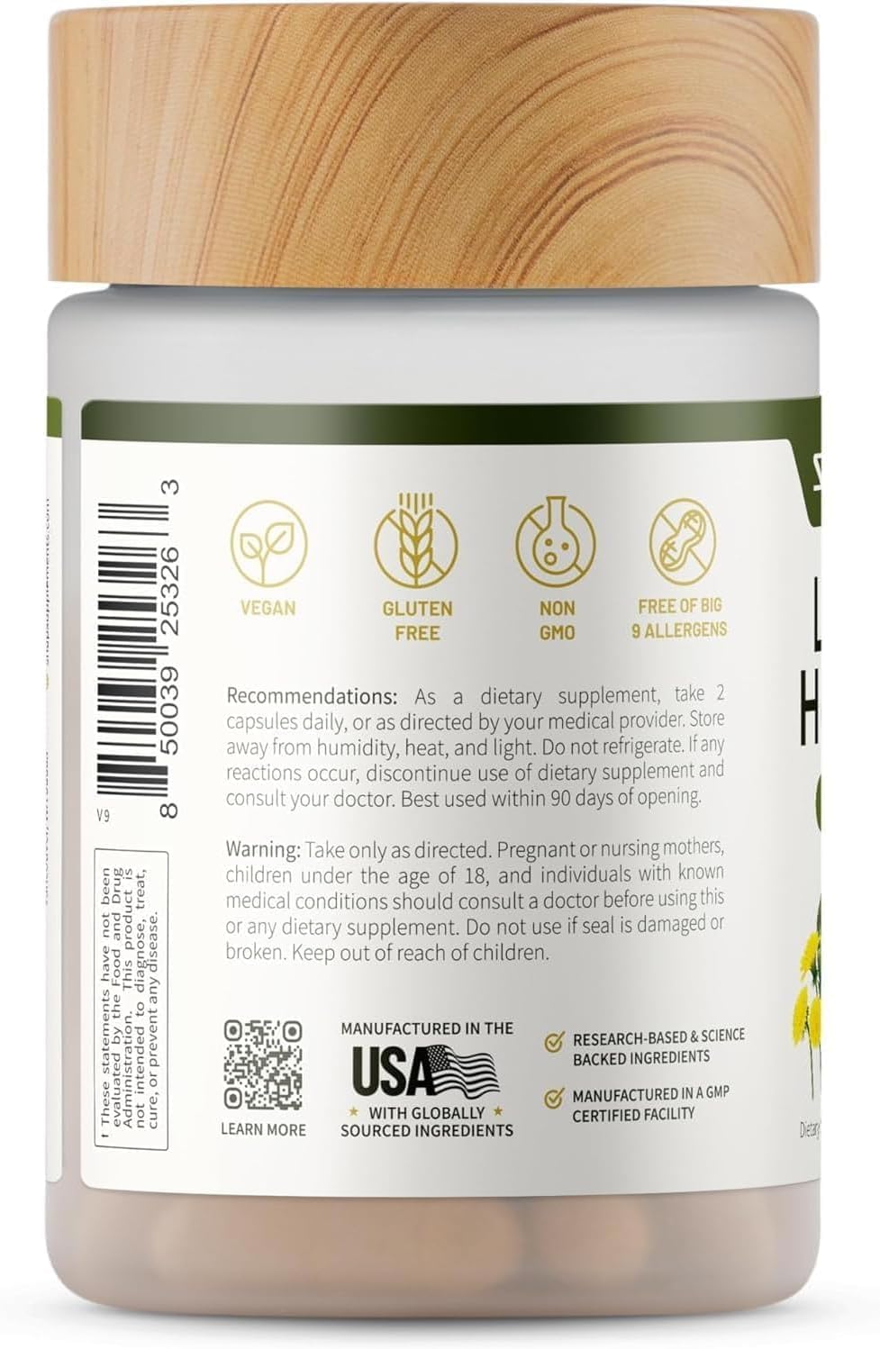 Snap Supplements envase abierto con cápsulas listo para uso inmediato
