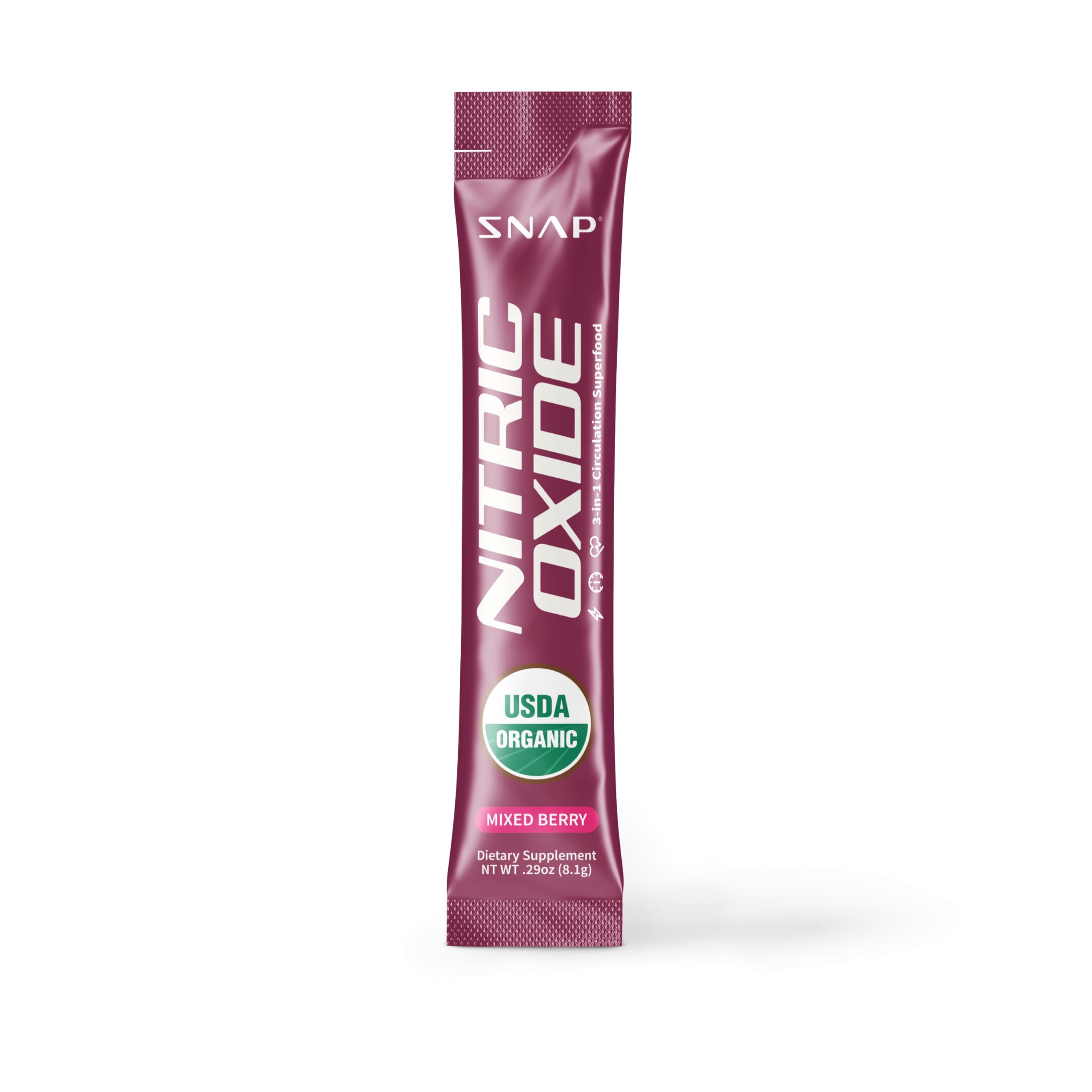 Snap Supplements en mesa de desayuno junto a smoothie y fruta, integración diaria saludable