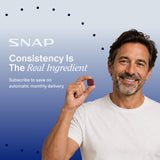 Snap Supplements en contexto lifestyle masculino mostrando conveniencia diaria