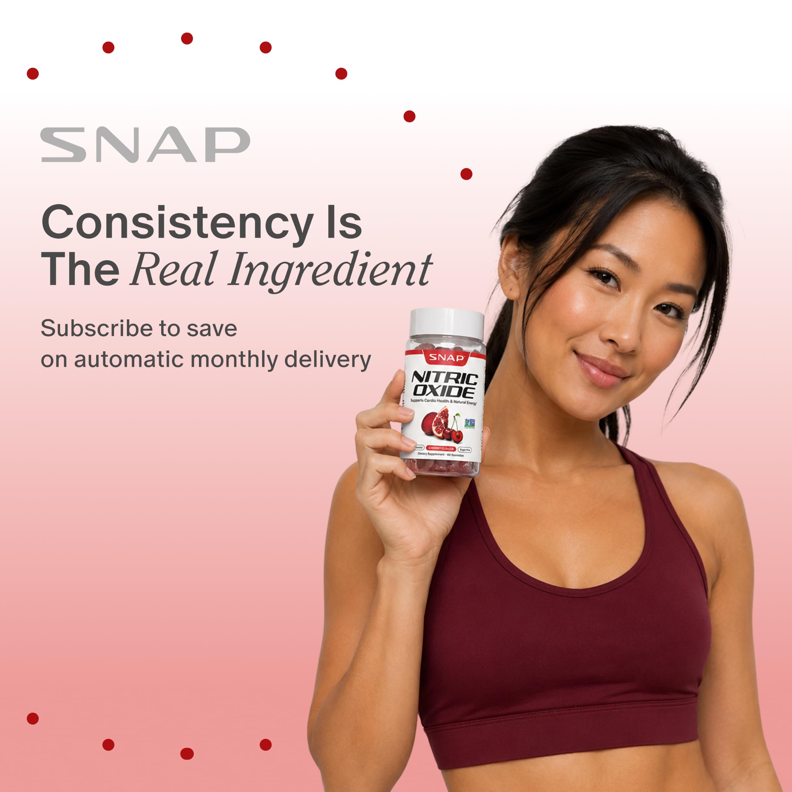 Snap Supplements gominolas junto a desayuno, energía natural para el día