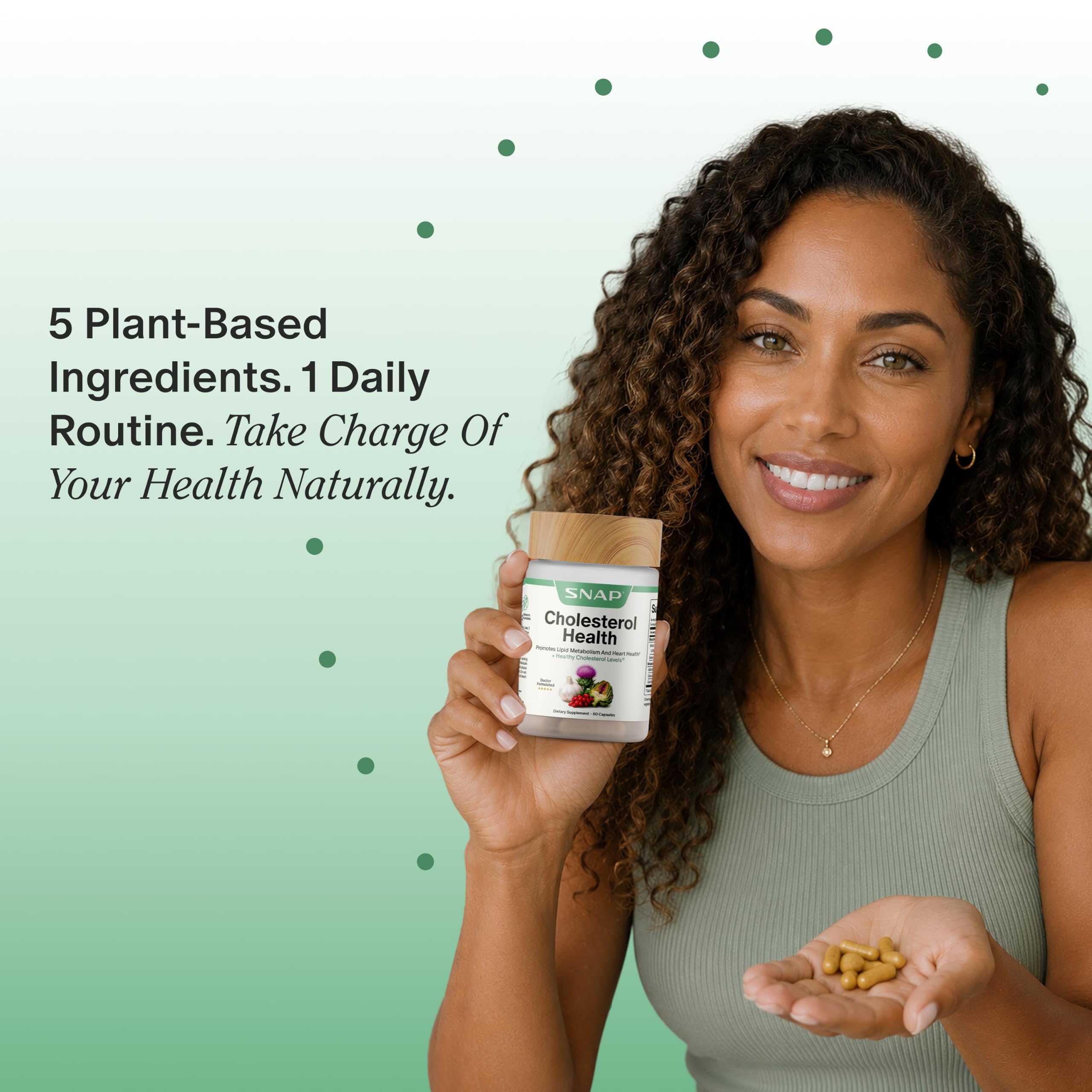 Snap Supplements etiqueta trasera con ingredientes y garantías