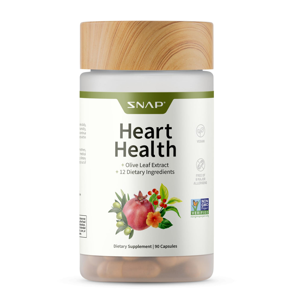 Snap Supplements frente del empaque mostrando sello vegano y beneficios