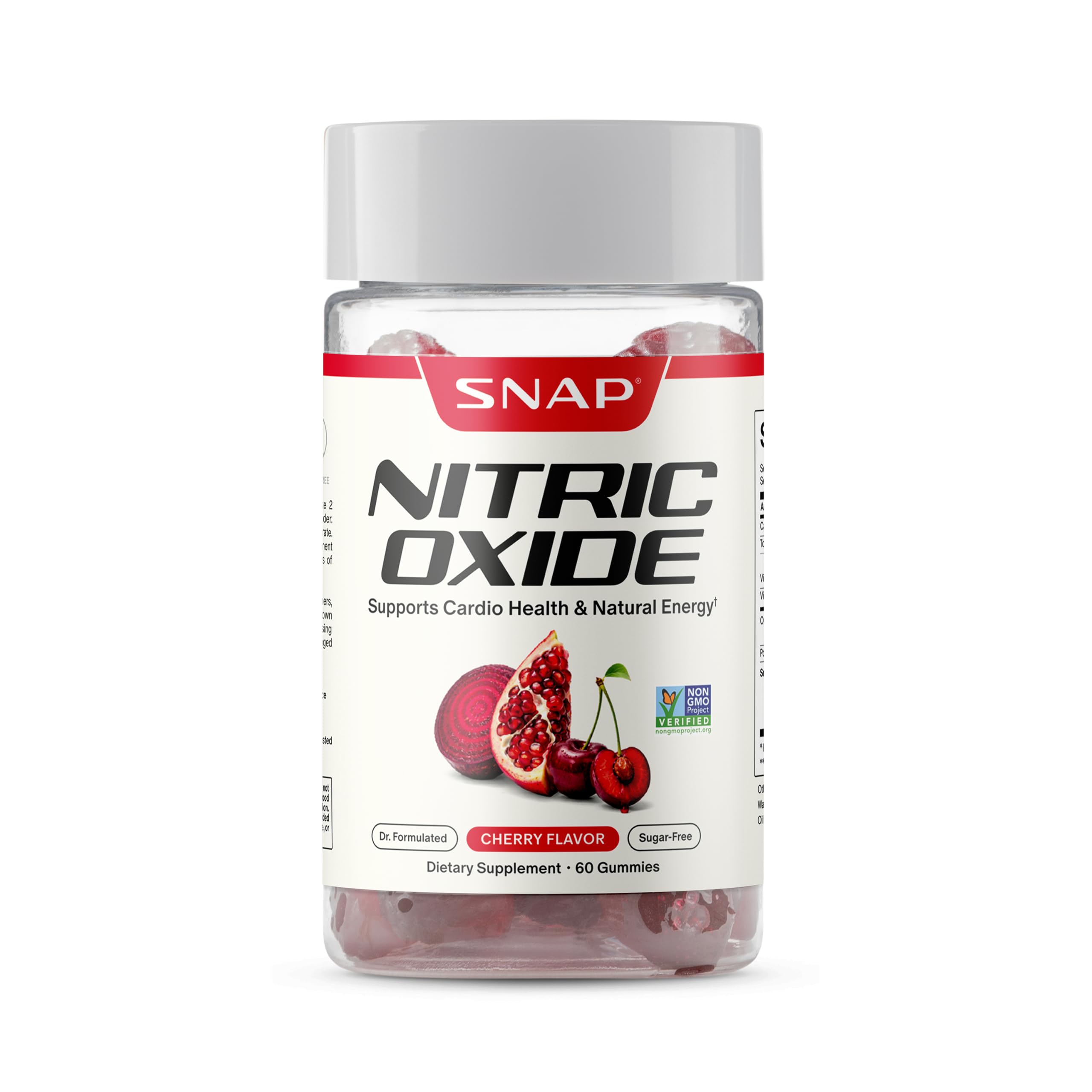 Snap Supplements envase frontal mostrando información y beneficio práctico