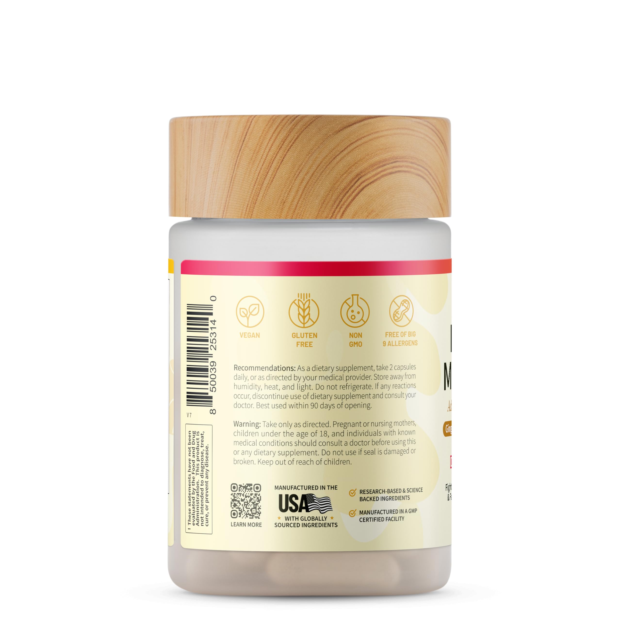 Snap Supplements jengibre y cúrcuma como ingredientes naturales de apoyo