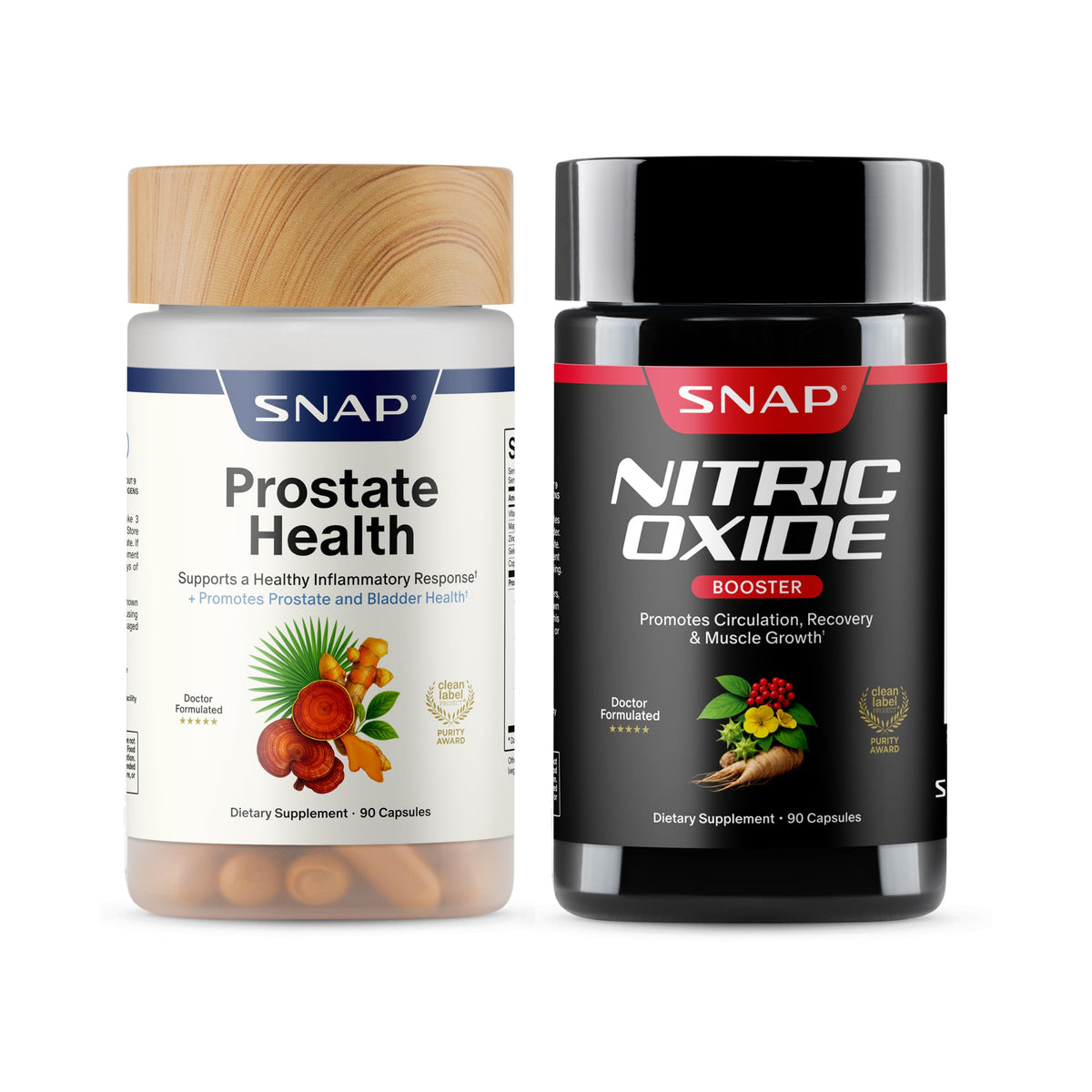 Snap Supplements vista frontal del pack que comunica confianza y calidad