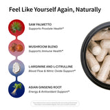 Snap Supplements Prostate Health cápsulas con botanicals para tono urinario